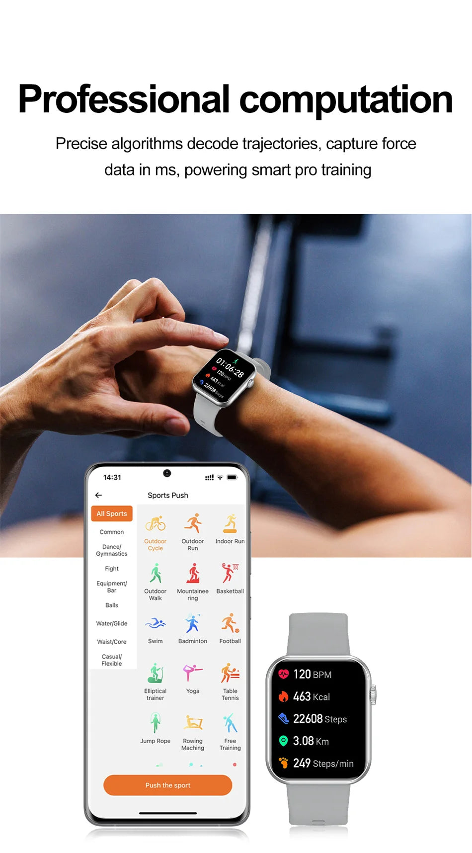 Jooeniok Men's Smartwatch 100+ Sports Mode Health Monitoring
