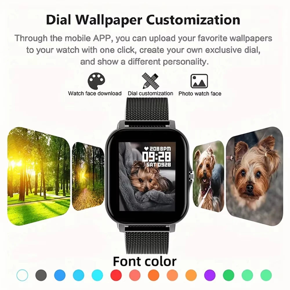 LAXASFIT Heart Rate Monitor Sports Fitness Smart Watch for Men Women
