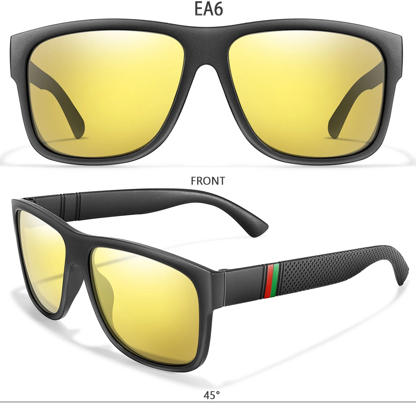 Classic Men Square Polarized  Sunglasses for Outdoor Driving Cycling Running Goggles Vintage Large Frame UV400