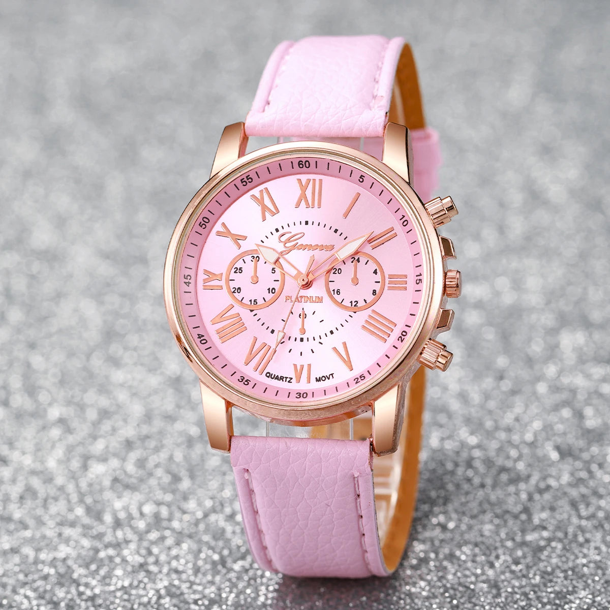 5PCS/Set Fashion Women Watch Rhinestone Heart Jewellery