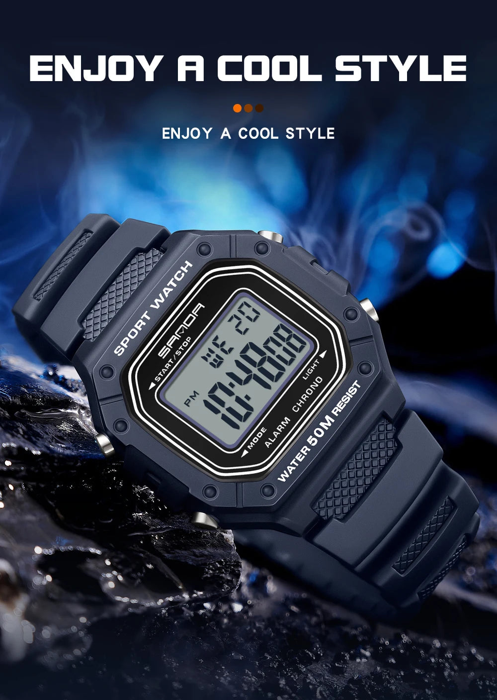SANDA Men Military Water Resistant Sport Watches
