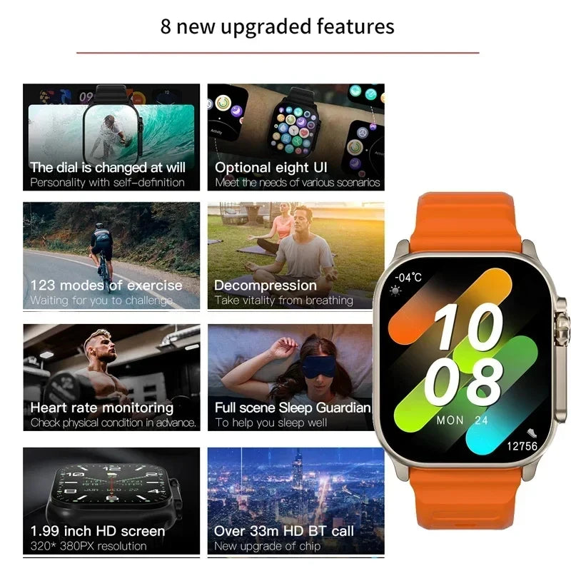 LAXASFIT T900 Ultra Sport Smartwatch Heart Rate Monitor for Men Women