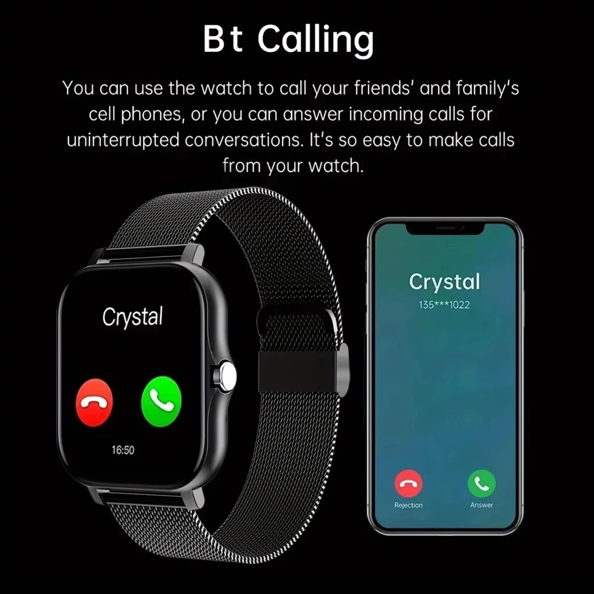 LAXASFIT Heart Rate Monitor Sports Fitness Smart Watch for Men Women