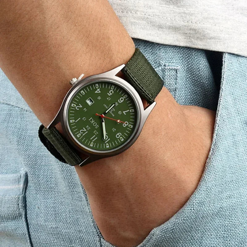 Top Quality Luxury  Luminous Canvas Watch for Men
