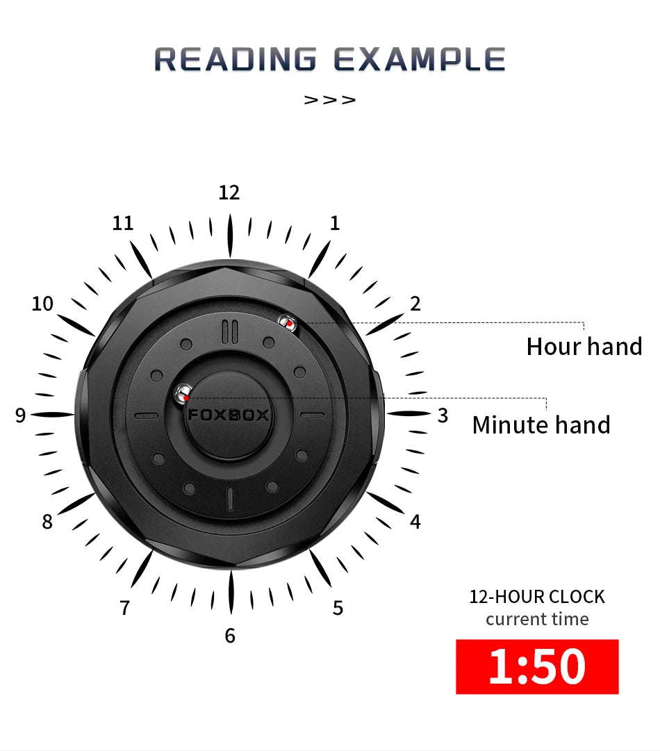 FOXBOX  Magnetic Force Pointer Watch for Men waterproof
