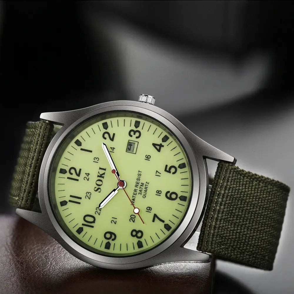 Top Quality Luxury  Luminous Canvas Watch for Men