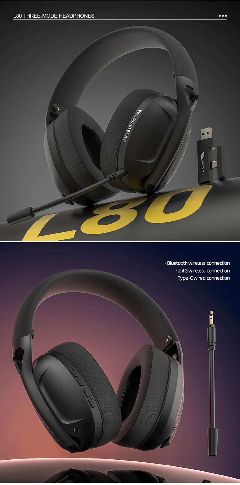 SMAILWOLF wireless Bluetooth lightweight gaming sports bass headsets