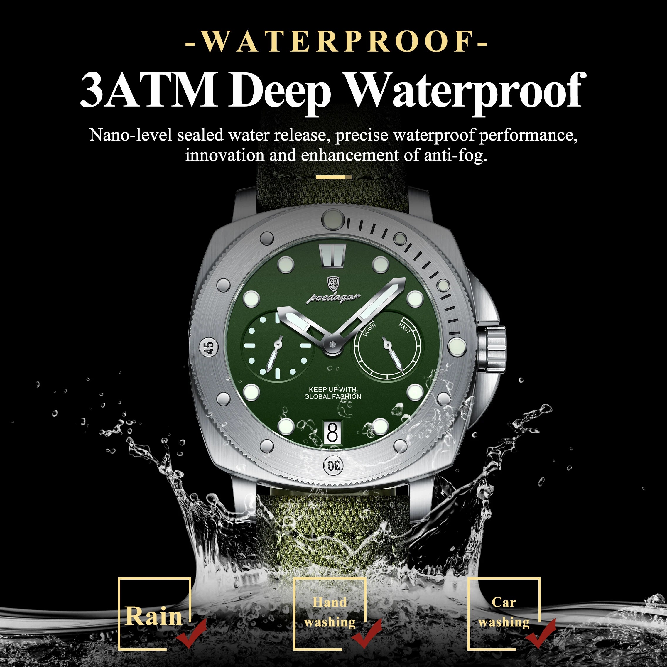 POEDAGAR High Quality Military Watch For Man Waterproof Luminous Date