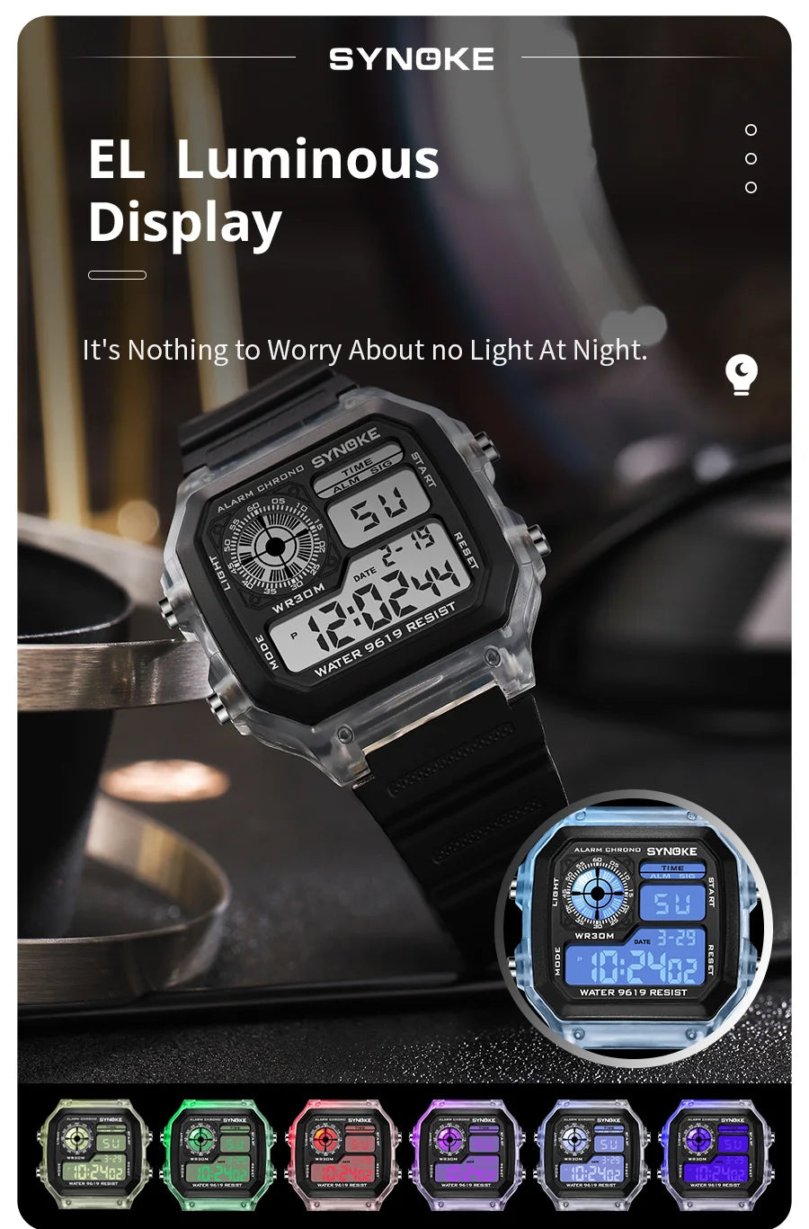 SYNOKE Digital  Men and Women Sport Watch