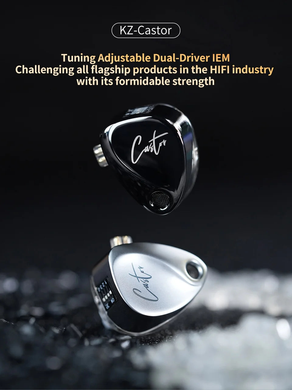 KZ Castor In Ear HiFi 2DD Dynamic High-end Tuneable Balanced  Earphones