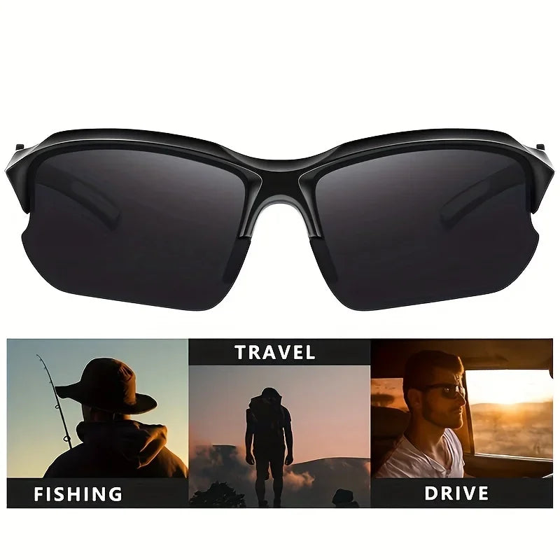 Outdoor Polarized Fashionable Sports Glasses for Men and Women, Windproof Suitable for Baseball Running Golf and Driving
