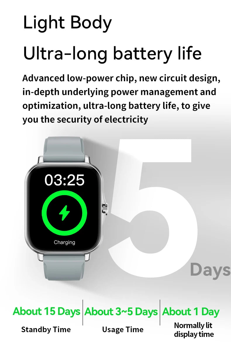 LAXASFIT Heart Rate Monitor Sports Fitness Smart Watch for Men Women