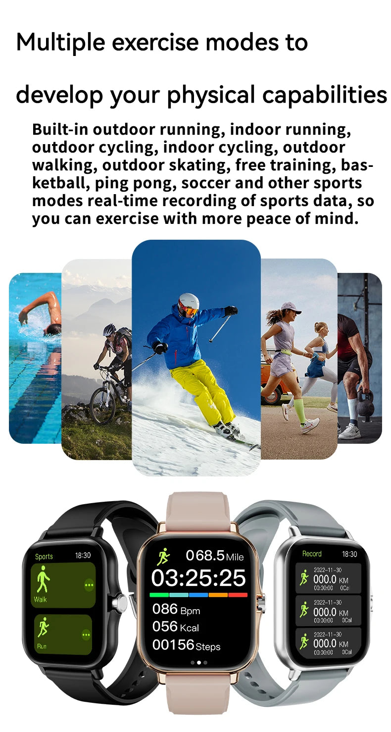 LAXASFIT Heart Rate Monitor Sports Fitness Smart Watch for Men Women