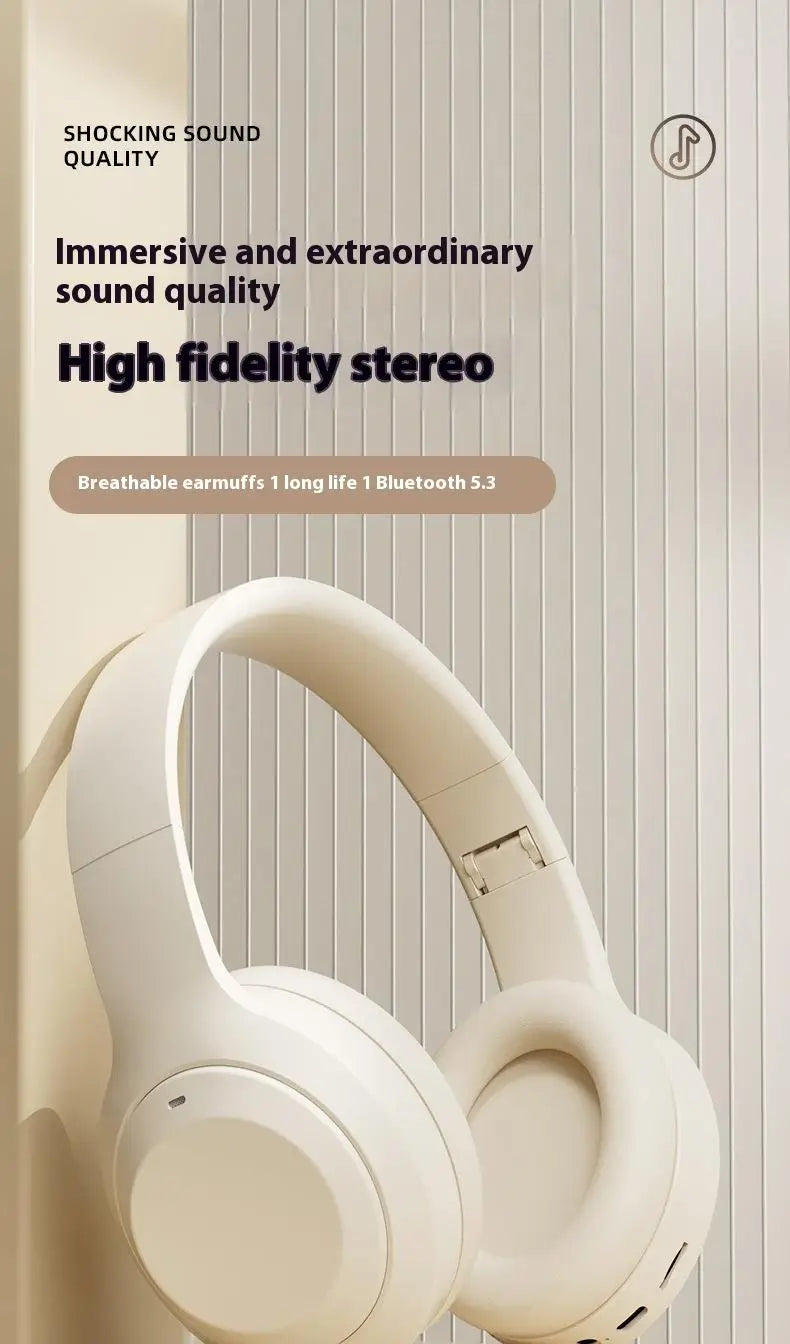 HIFI Stereo Headsets Sport Gamers with Wireless Bluetooth 5.3 and HD Mic