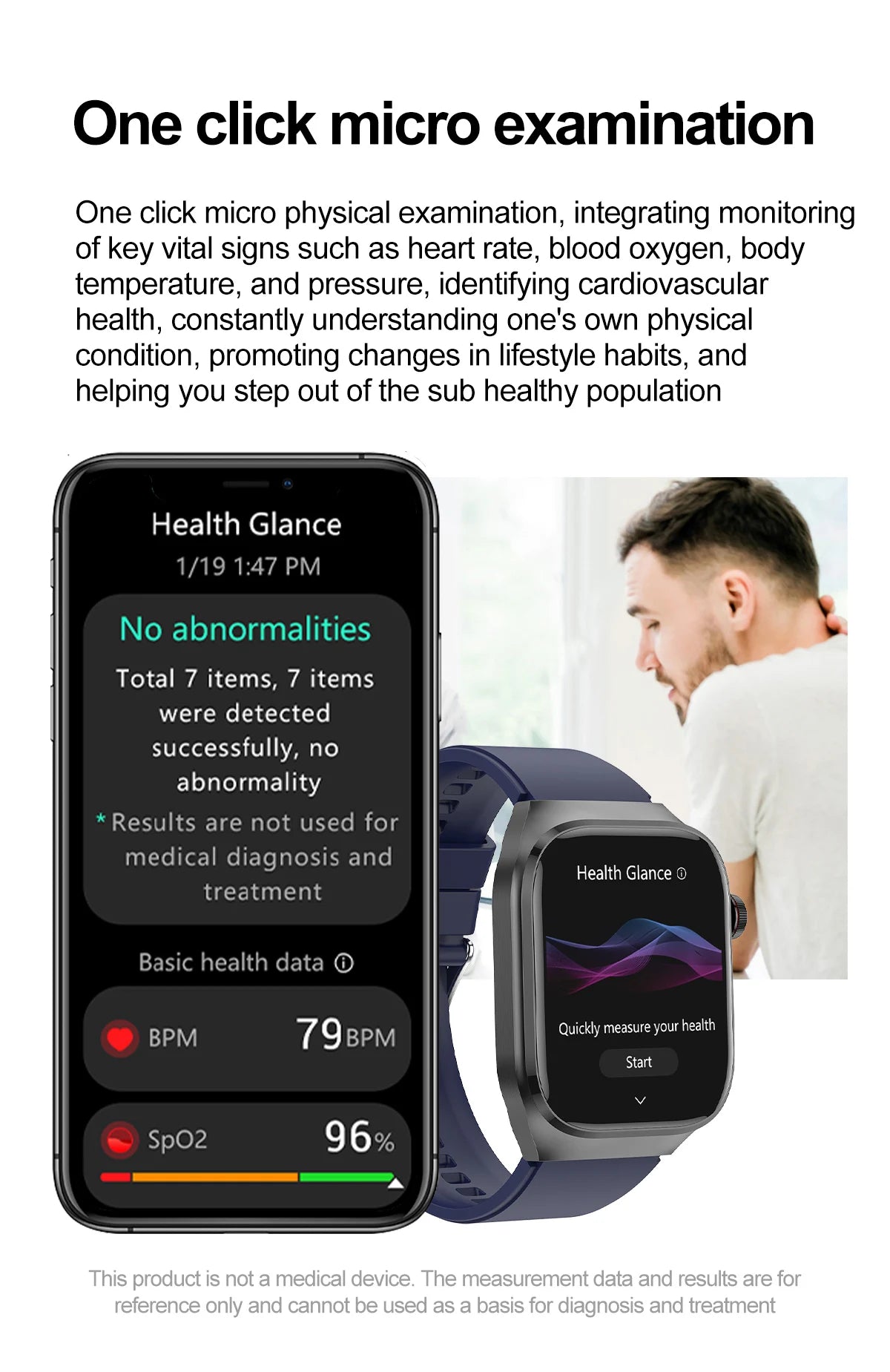 Xiaomi Five organ examination Smart Watch Men Women ECG+PPG Uric Acid Blood Fat