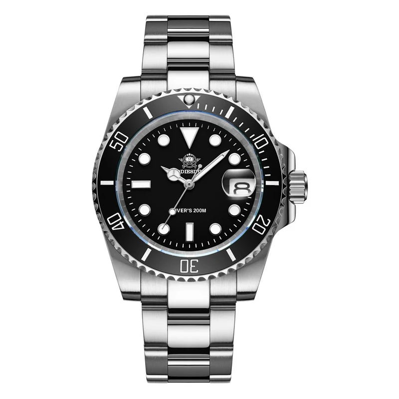 ADDIESDIVE Stainless Steel Watch for Men Waterproof Outdoor Leisure Sports Watch