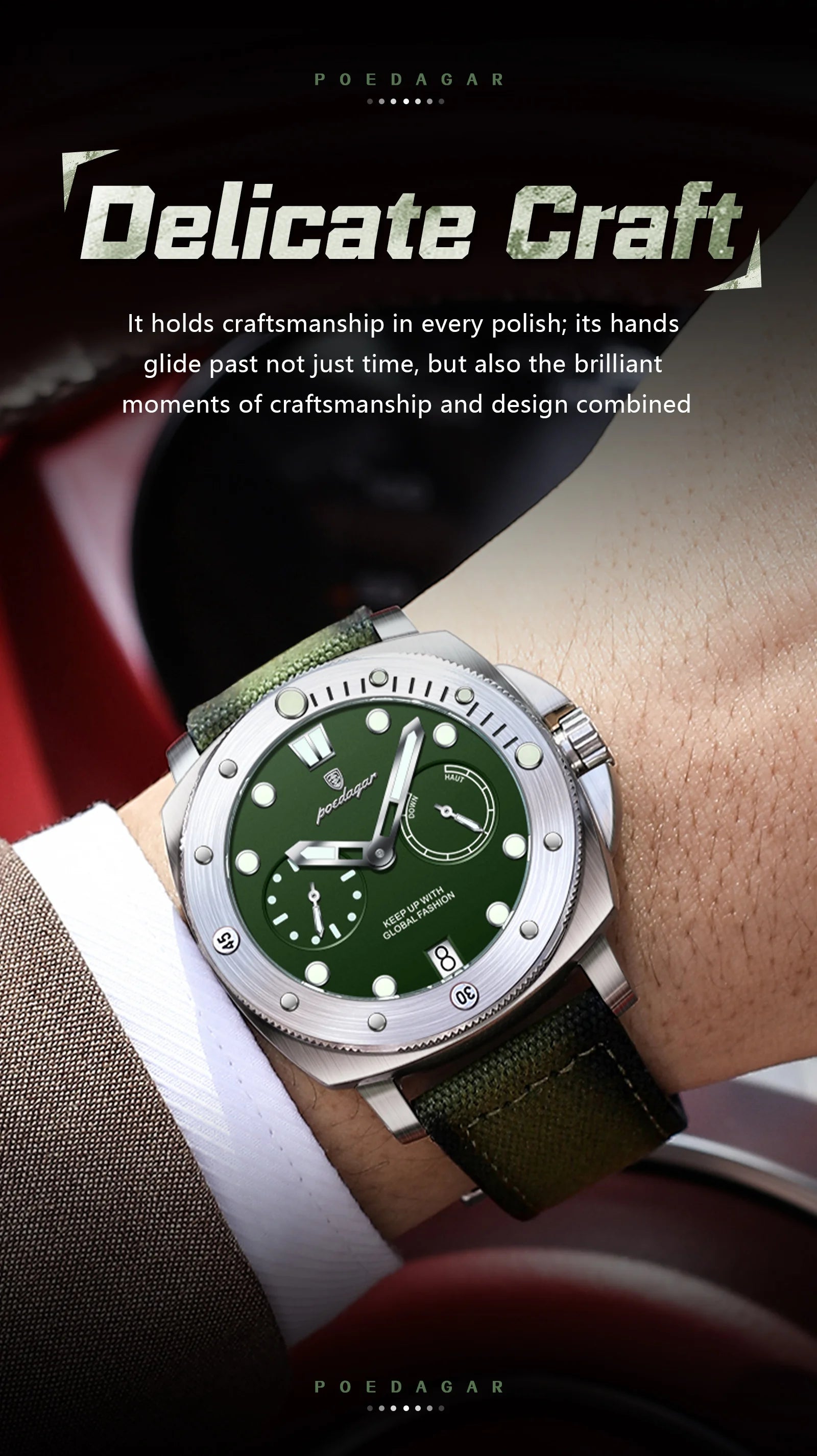 POEDAGAR High Quality Military Watch For Man Waterproof Luminous Date