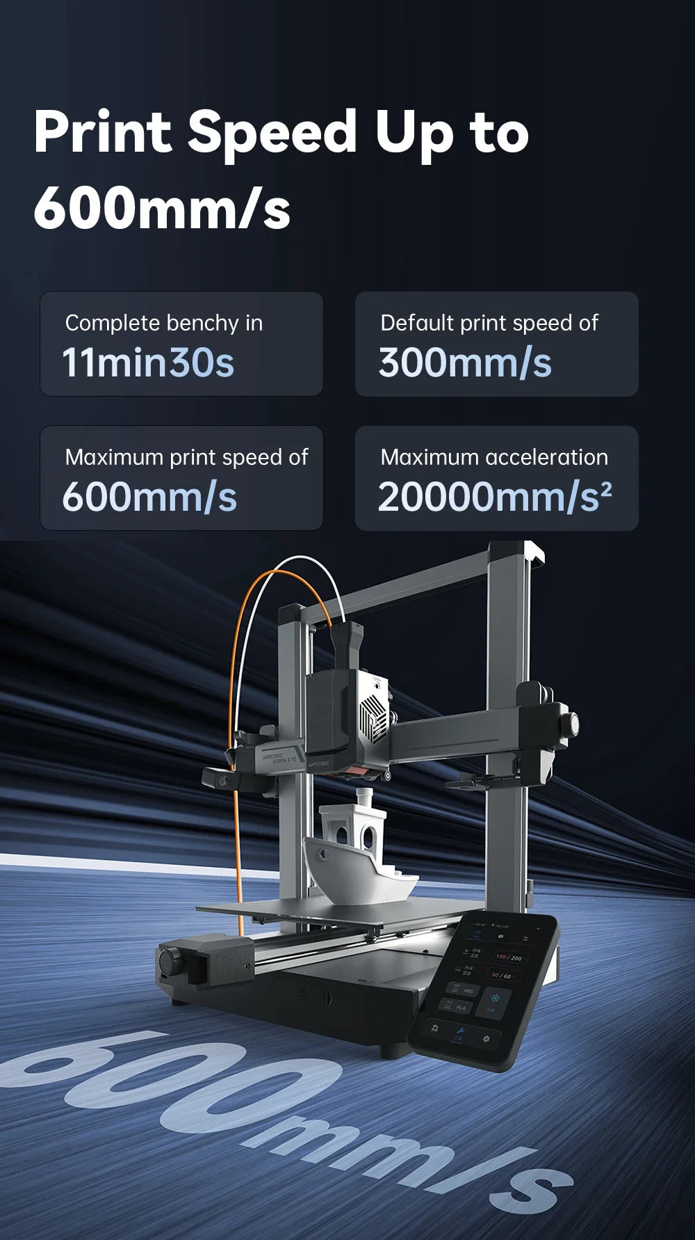 New!ANYCUBIC Kobra 3 V2 Combo 600mm/s Fast Printing 3D Printer 8 Colors ACE Pro Filament Auto Leveling FDM Desktop 3D Printer