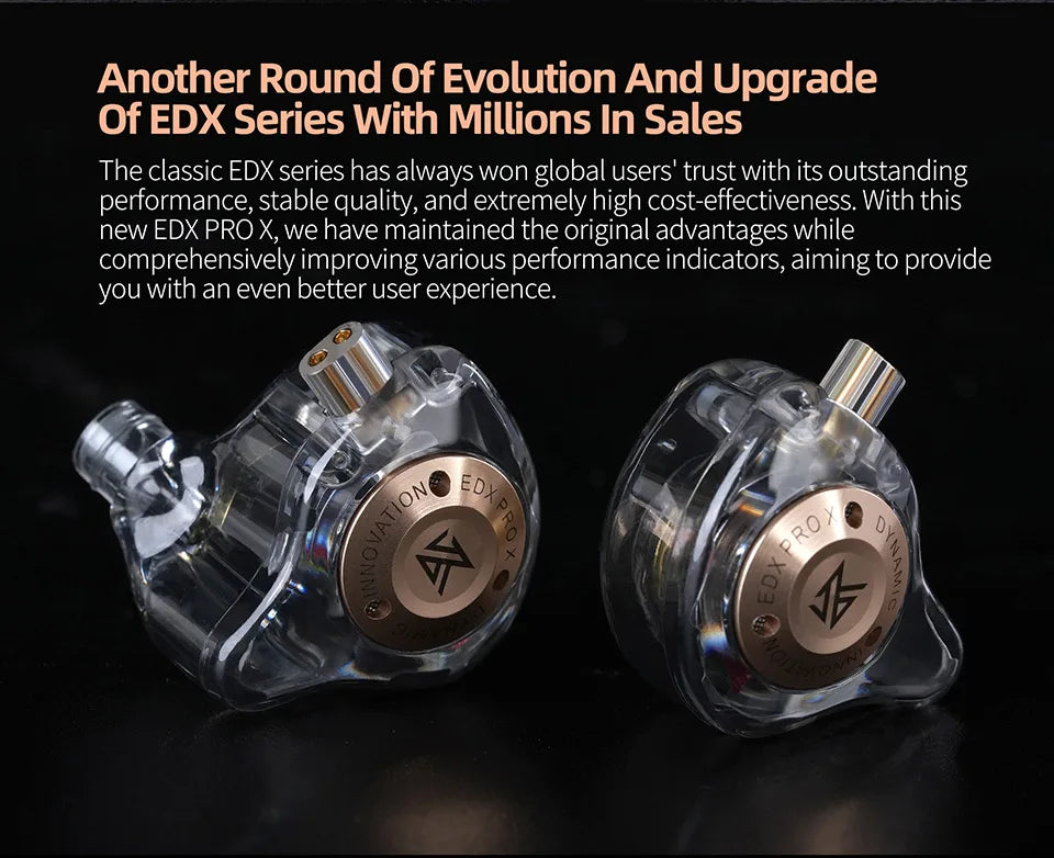 KZ EDX PRO X In Ear Dynamic Drive  HIFI Bass Music Earbud Sport Noise Cancelling Earphone