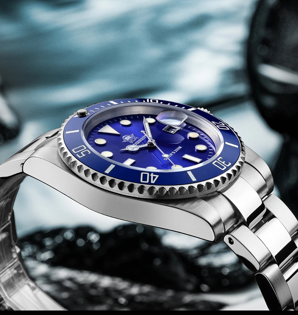 ADDIESDIVE Stainless Steel Watch for Men Waterproof Outdoor Leisure Sports Watch
