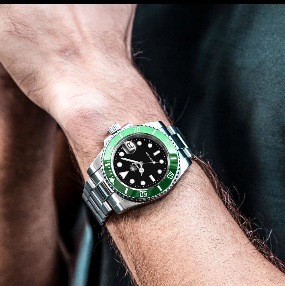 ADDIESDIVE Stainless Steel Watch for Men Waterproof Outdoor Leisure Sports Watch