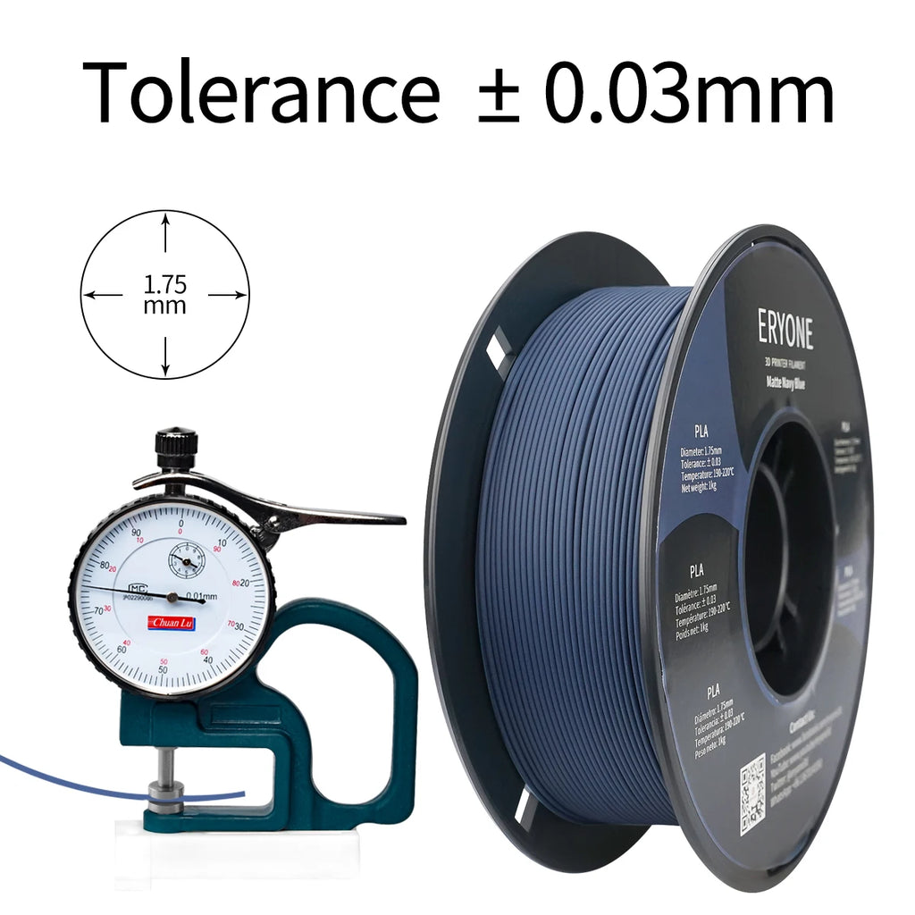 ERYONE PLA Matte Premium Filament 3D Print, Multicolour Available, 1KG/Spool