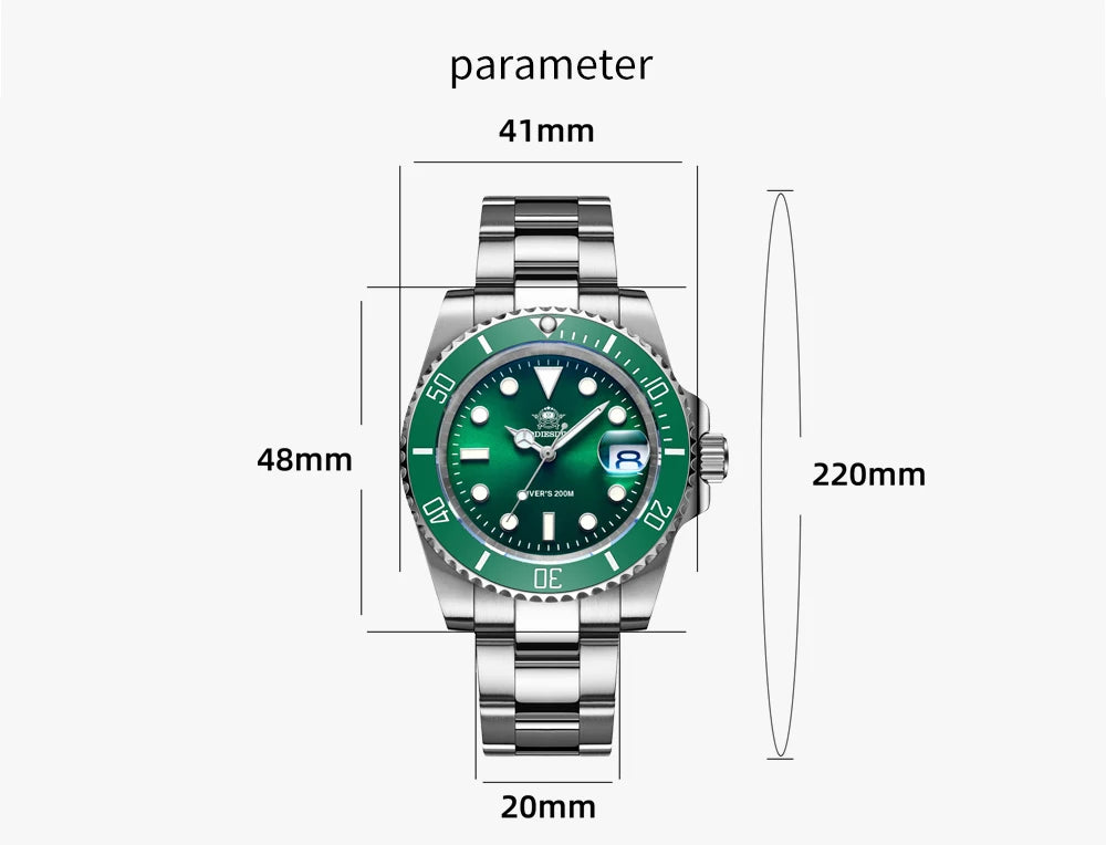 ADDIESDIVE Stainless Steel Watch for Men Waterproof Outdoor Leisure Sports Watch