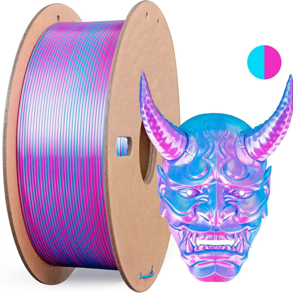 Multicolor 3D Printer Filament,Dual/Tri Colour 1.75mm PLA Silk Shiny Printing Filament,250g(0.55lbs) Fit Most FDM 3D Printer