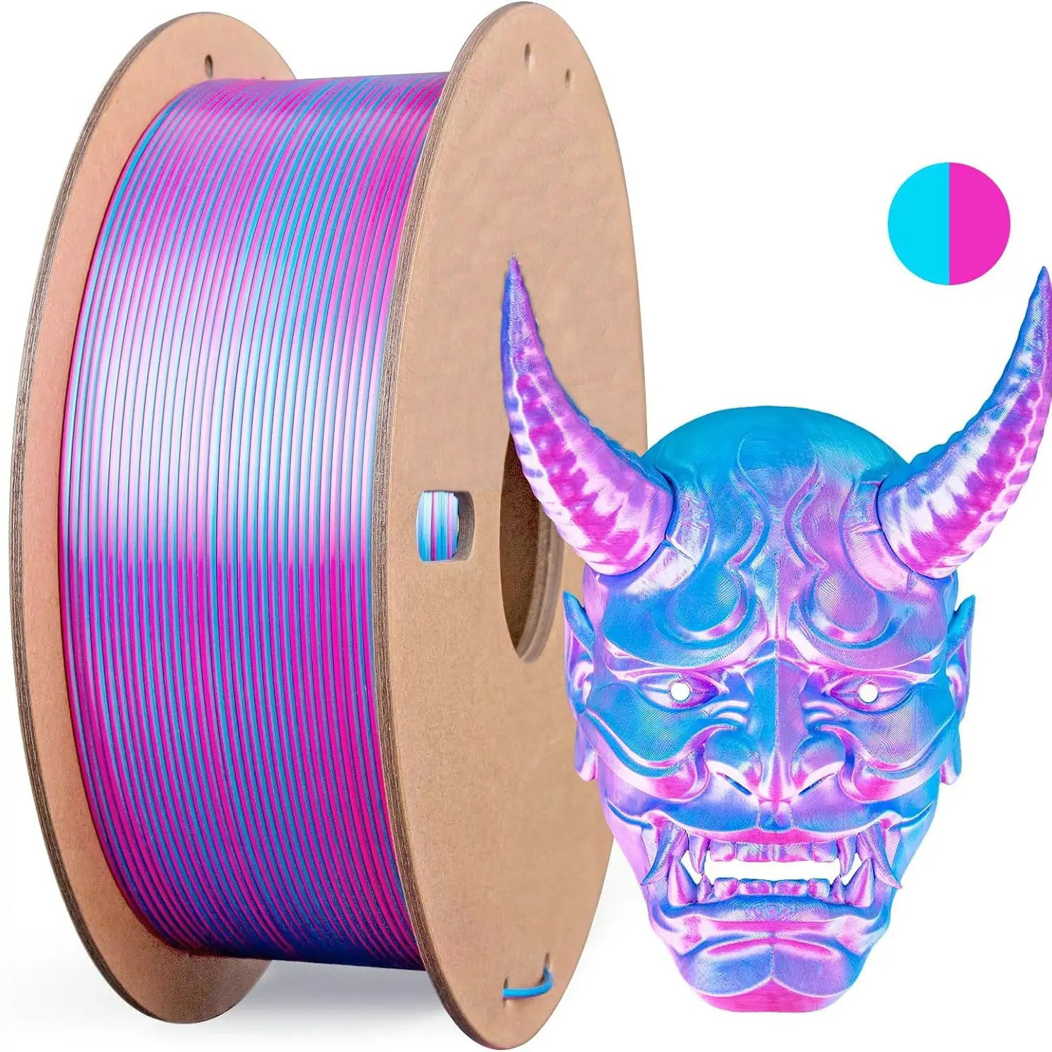 Multicolor 3D Printer Filament,Dual/Tri Colour 1.75mm PLA Silk Shiny Printing Filament,250g(0.55lbs) Fit Most FDM 3D Printer