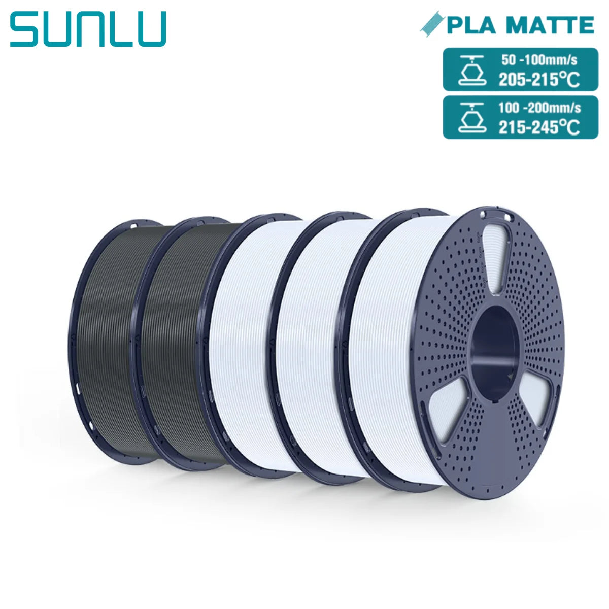 SUNLU 5KG PLA Matte 3D Printer Filament 1.75mm 1KG/Roll Frosted Texture Neatly Wound For FDM 3D Printing Filaments Fast Ship