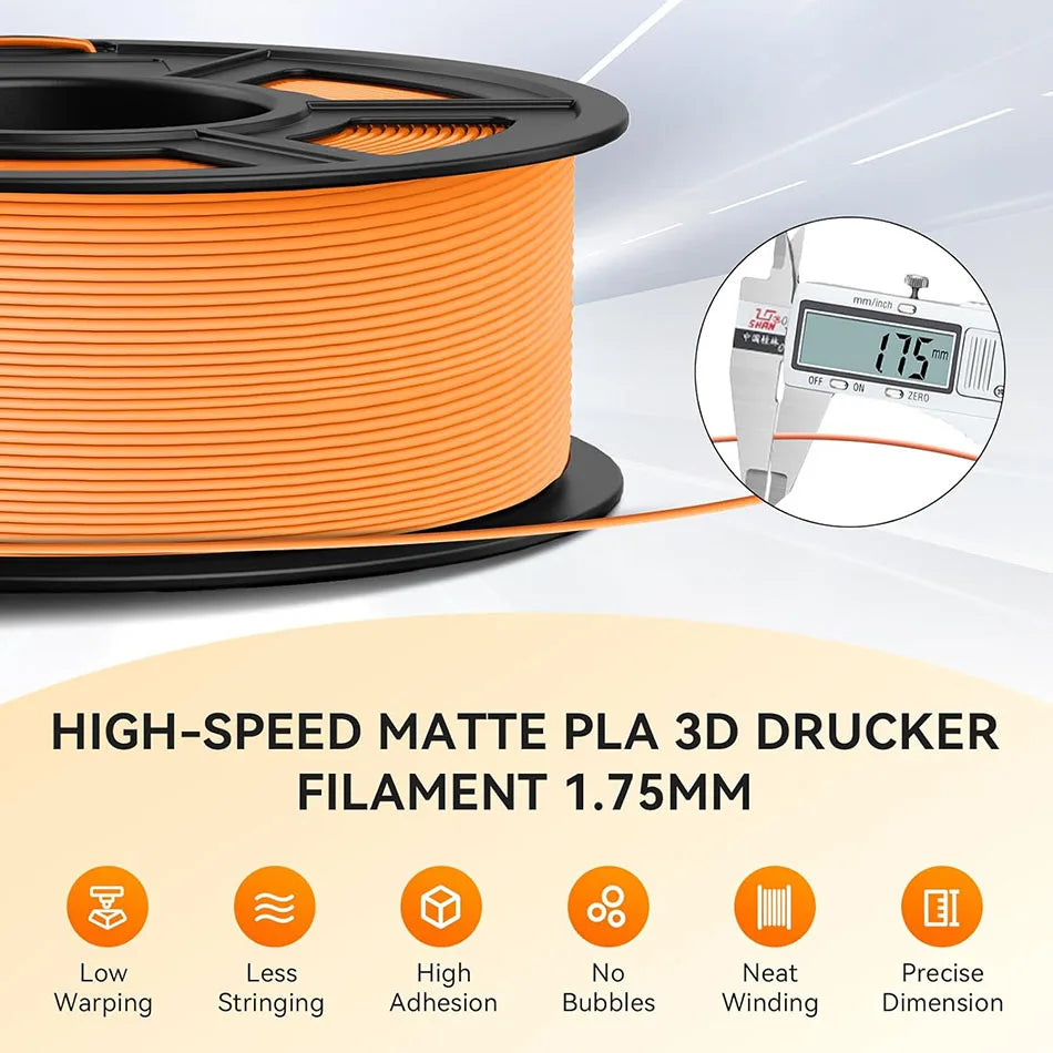 JAYO PLA Classic 3D Printer Filament 1.75mm High Speed Matte PLA 3D Filament 4Rolls/set Neatly Wound Matte Effect 1.1KG/Roll