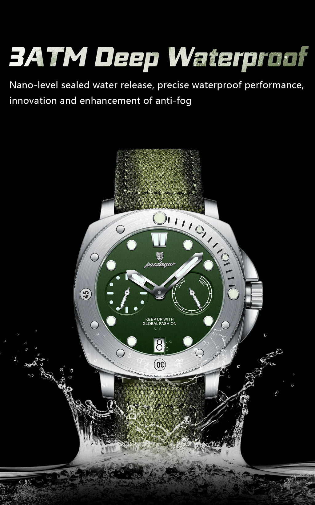 POEDAGAR High Quality Military Watch For Man Waterproof Luminous Date