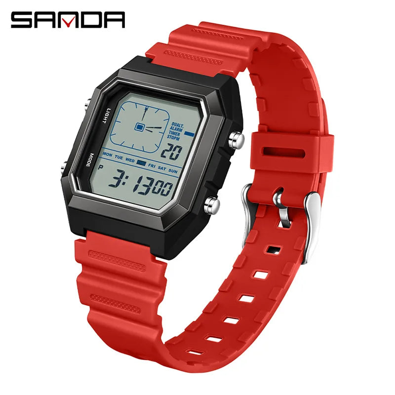 SANDA  Digital Watches for Man Multifunction Luminous Chronograph Calendar Outdoor Sport Waterproof