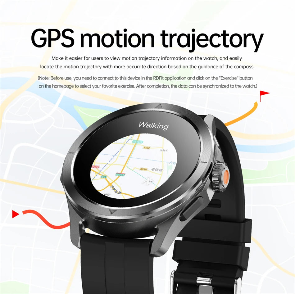 Sports Smart Watch for Men and Women with NFC GPS Compass Heart rate