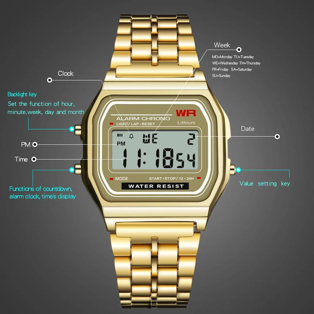 Modern TINUORA Digital Casual Watches For Men Women Sports Waterproof