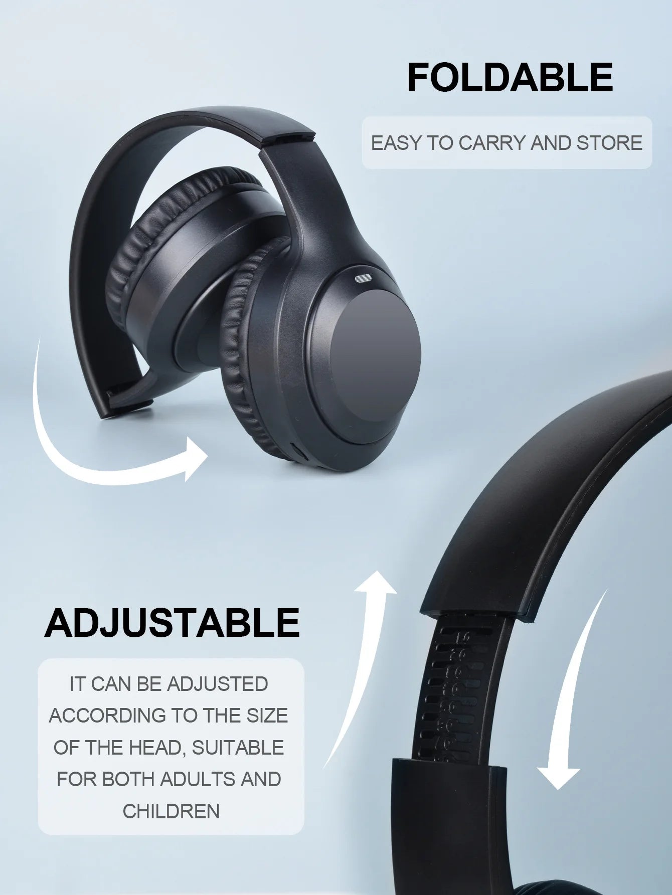 HIFI Stereo Headsets Sport Gamers with Wireless Bluetooth 5.3 and HD Mic
