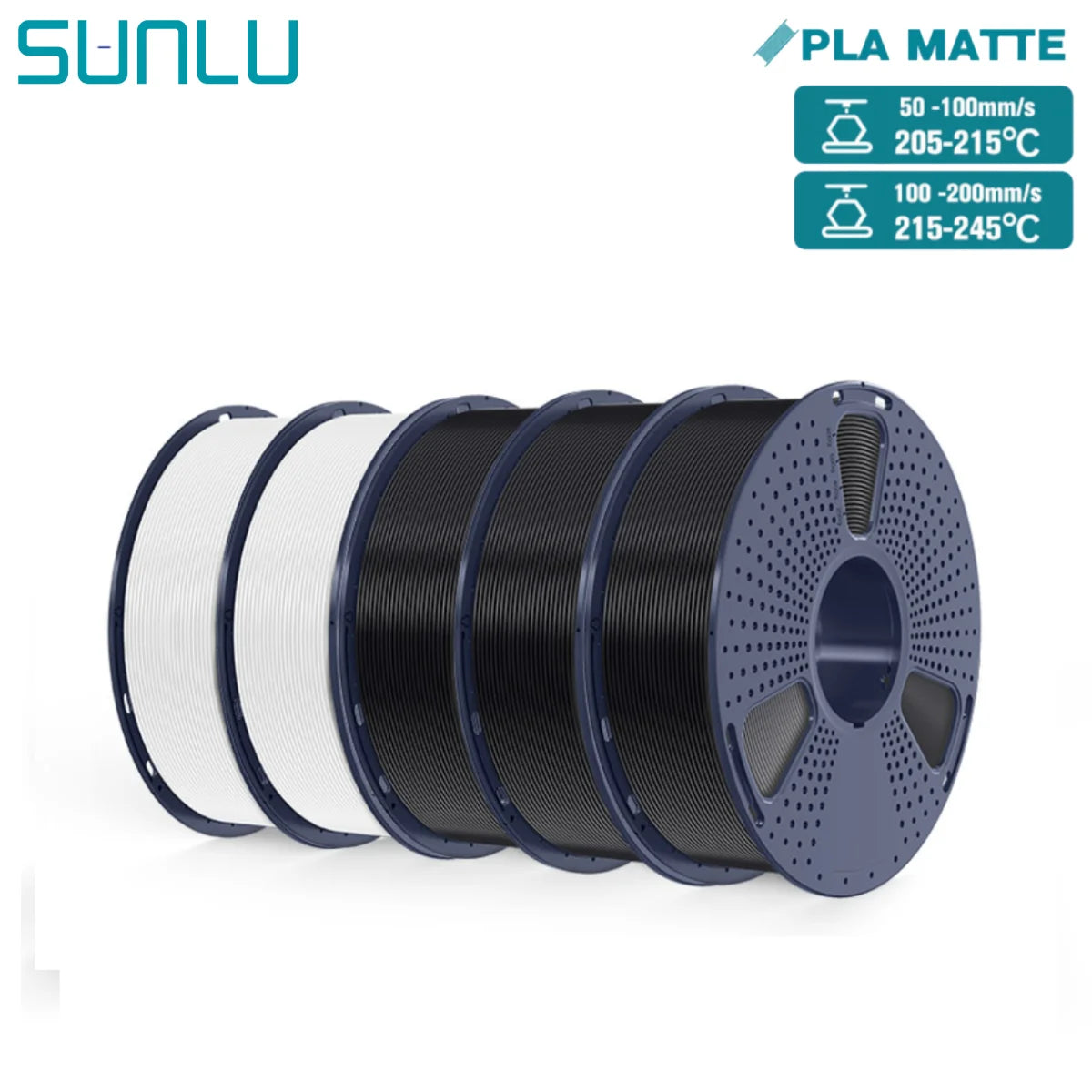 SUNLU 5KG PLA Matte 3D Printer Filament 1.75mm 1KG/Roll Frosted Texture Neatly Wound For FDM 3D Printing Filaments Fast Ship