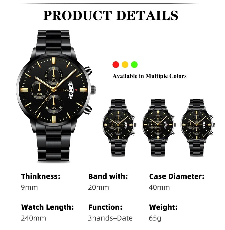 Luxury Men Fashion Stainless Steel Watch