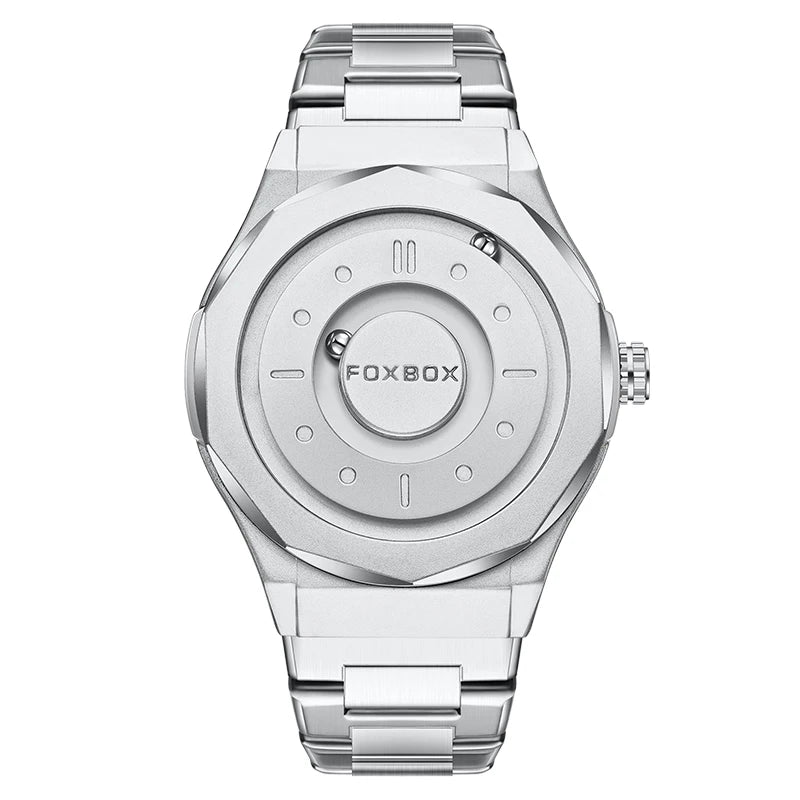 FOXBOX  Magnetic Force Pointer Watch for Men waterproof