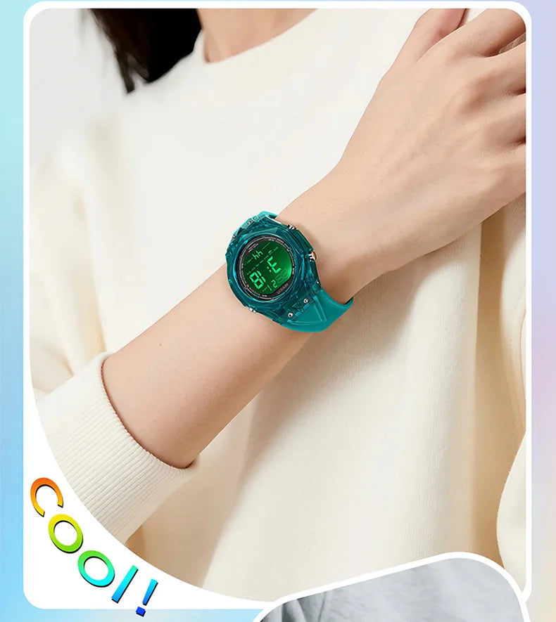 SANDA electronic watch for both men and women, multifunctional anti fall, 50M waterproof