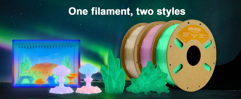 Eryone 200G PLA Filament Glow In The Dark Premium 3D Print ( absorbs sunlight or daylight）,200g PLA filament glow in the dark