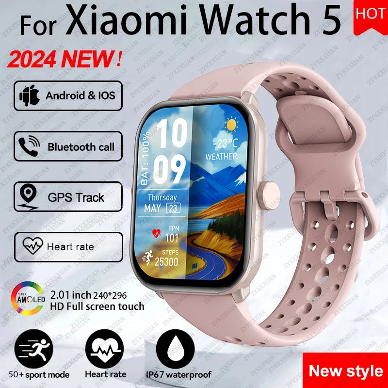 Xiaomi Sport Smart Watch 5 for Men Women Heart Rate Bluetooth Call GPS Track Waterproof