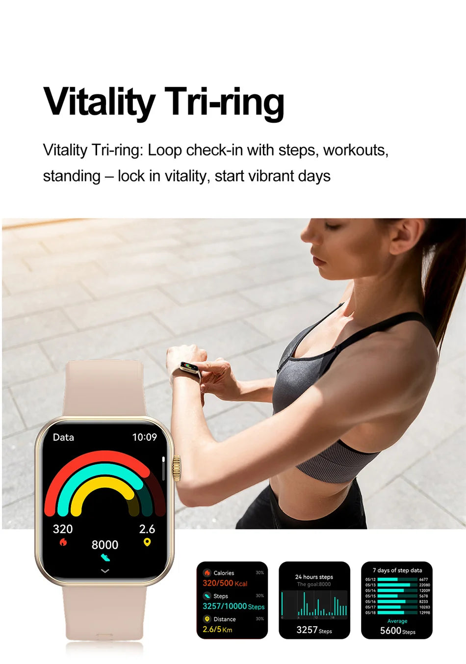 Jooeniok Men's Smartwatch 100+ Sports Mode Health Monitoring