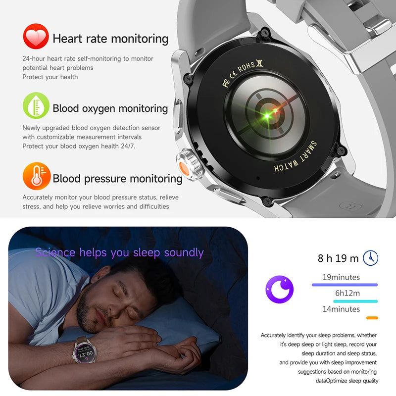 Sports Smart Watch for Men and Women with NFC GPS Compass Heart rate
