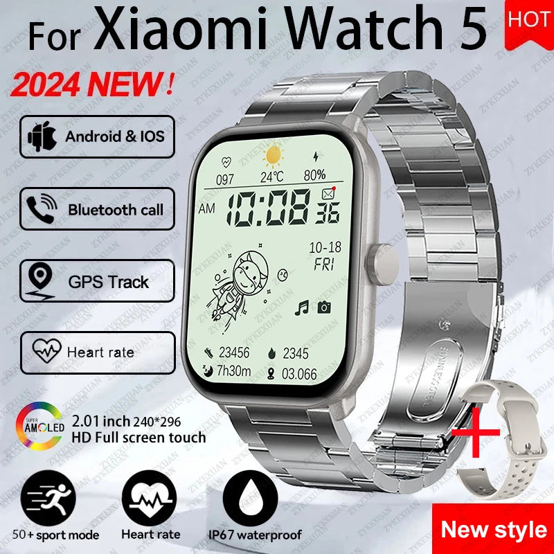 Xiaomi Sport Smart Watch 5 for Men Women Heart Rate Bluetooth Call GPS Track Waterproof