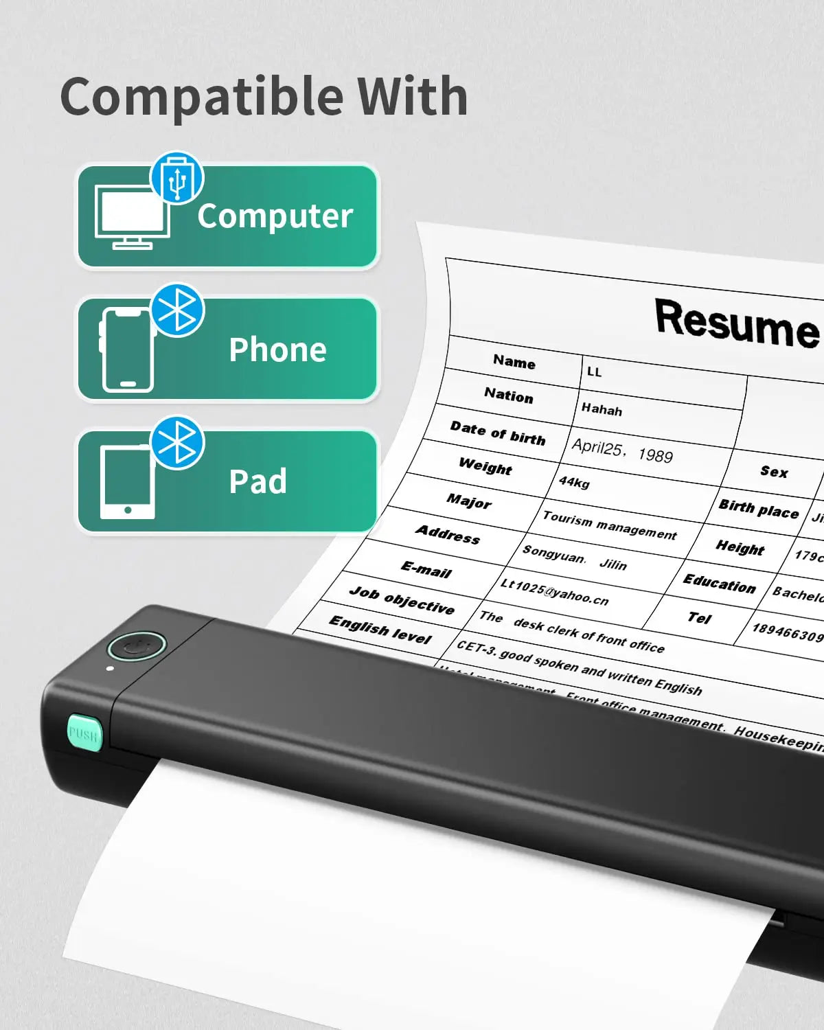 Phomemo  A4 Paper Portable Thermal  Bluetooth Mobile Printer Compatible with Android & iOS Phone & Laptop