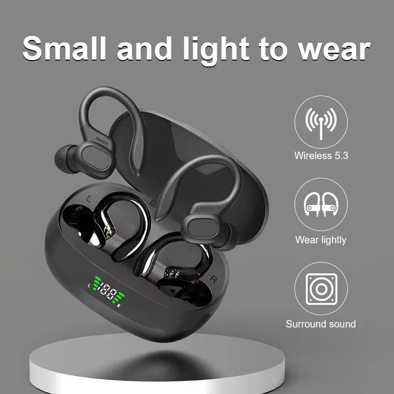 SJUJ Wireless Ear hook Sports HIFI Stereo Waterproof Earbuds With Mic