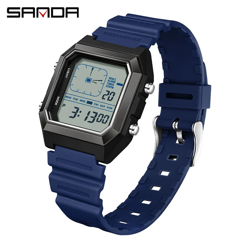 SANDA  Digital Watches for Man Multifunction Luminous Chronograph Calendar Outdoor Sport Waterproof