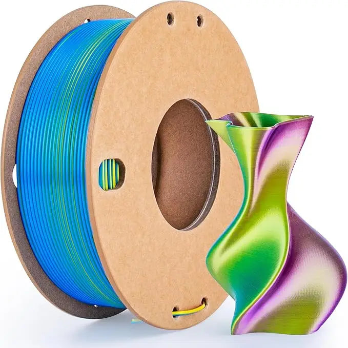 Multicolor 3D Printer Filament,Dual/Tri Colour 1.75mm PLA Silk Shiny Printing Filament,250g(0.55lbs) Fit Most FDM 3D Printer