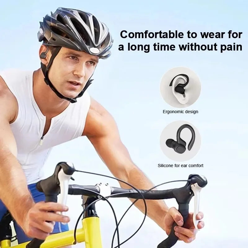 SJUJ Wireless Ear hook Sports HIFI Stereo Waterproof Earbuds With Mic